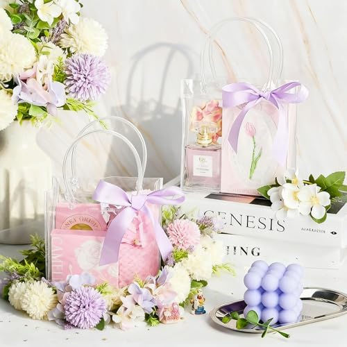 MAQIHAN Clear Gift Bags with Handles - X-Large Clear Party Favor Bags