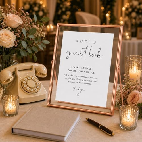 Calculs Audio Guest Book Sign, Copper 8x10 Floating Picture Frame