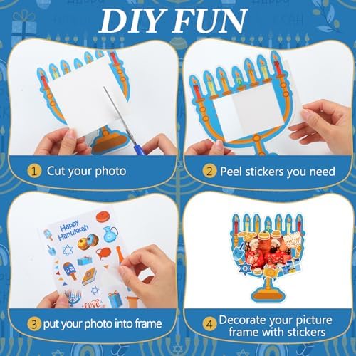 Jetec 48 Sets Hanukkah Picture Frame Craft Kits with Stickers
