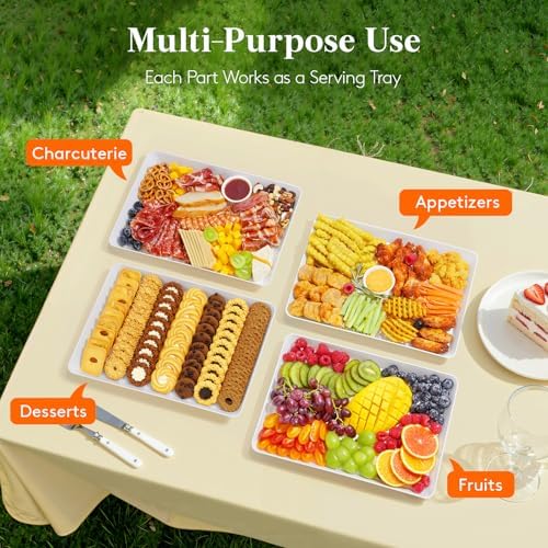 Lifewit 8 Pcs Extra Large Serving Trays for Party, 16" x 12" Food Platters