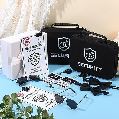 Mepase 14 Pcs Ring Security Wedding Ring Bearer Box,Oxford Cloth Suitcase