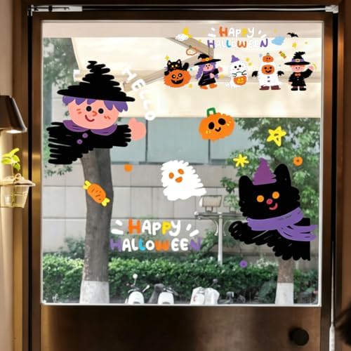 5 Pcs Cute Halloween Decorations,Halloween Window Clings Stickers