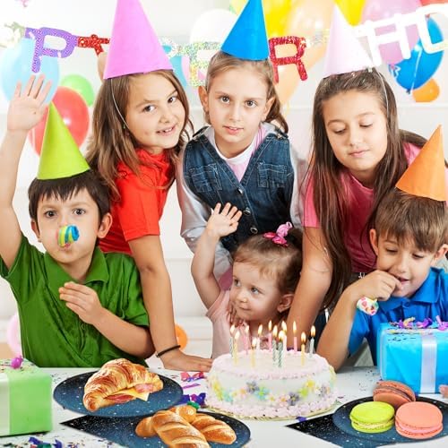 50Pcs Space Plates and Napkins Party Supplies, Disposable Galaxy Starry Night Theme Plates Napkins Star Tableware Set for Outer Space Birthday Party Decorations (Galaxy)