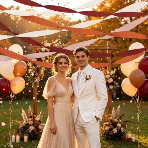 8 Rolls Fall Party Decorations, Crepe Paper Streamers for Thanksgiving
