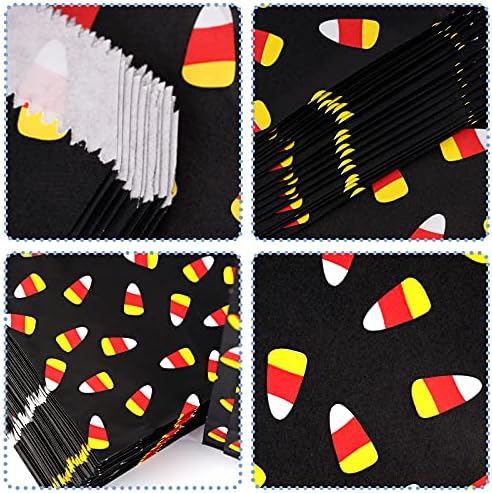 Kolewo4ever 100 Pieces Halloween Treat Bags Halloween Candy Corn Bag Paper Bags Candy Buffet Paper Bag for Chocolate Candy Cookies Party Supplies