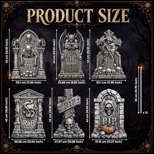 Halloween Decorations Outdoor, Tombstone Graveyard Yard Signs with Stakes