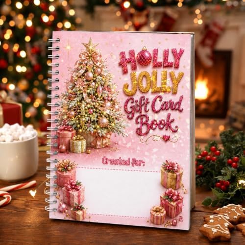 Christmas Gift Card Book for Teens, Pink Merry Christmas Gift Card Holder