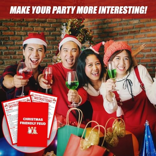 Christmas Friendly Feud Game, Funny Christmas Party Games, Friendly Feud Trivia Quiz for Family, Winter Xmas Holiday Party Supplies for Adults -08
