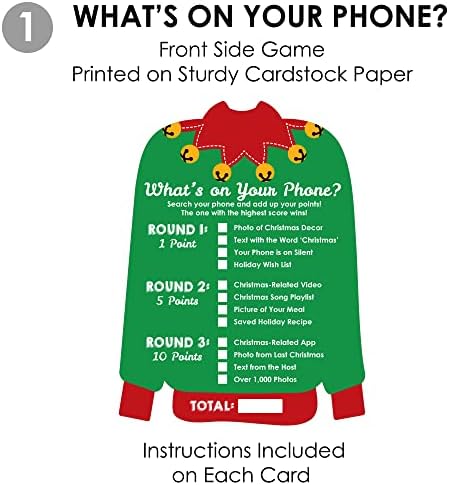 Big Dot of Happiness Ugly Sweater - 2-in-1 Holiday and Christmas Party Cards - Activity Duo Games - Set of 20