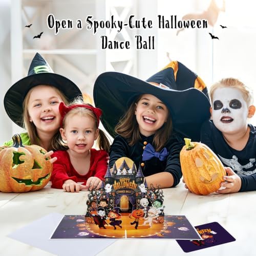 D24TIME Spooky Happy Halloween Pop Up Card for Kids Grandkids