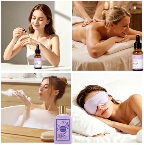Gifts for Women, 35 Pcs Lavender Bath & Body Gift Basket, Get Well Soon Set