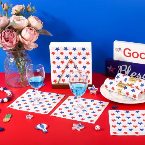100Pc American Flag Paper Napkins 6.5in Disposable Patriotic Party Napkin