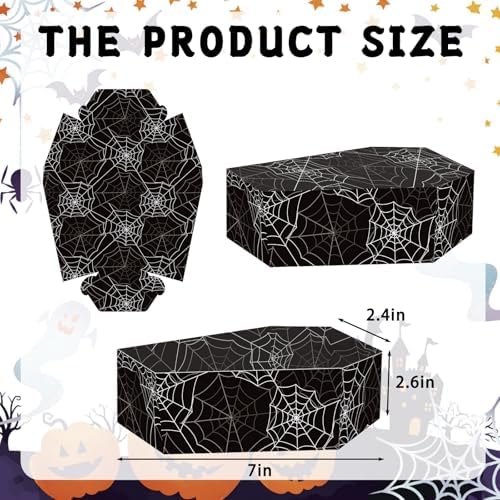 FRIDAY NIGHT 24 PCS Halloween Paper Food Tray Disposable Coffin Bowl