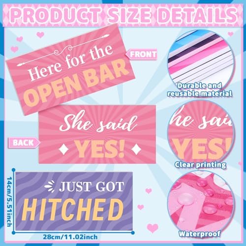 Beeveer 24 Designs Wedding Photo Booth Props, Double Sided PVC Selfie Sign