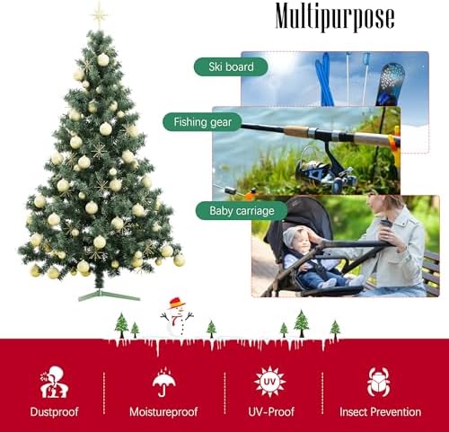 Cosy Family 9 ft Christmas Tree Storage Bag - Durable Heavy Duty Extra Large Artificial Xmas Holiday Tree Bag with Reinforced Handles and Dual Zippers Wide Opening - Red
