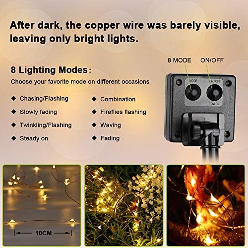 Brizled Solar Fairy Lights Outdoor, 2 Pack 200 LED 66FT Solar String Lights