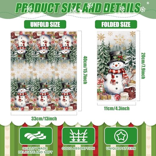 100 Pcs Christmas Snowman Guest Paper Napkin for Decoupage