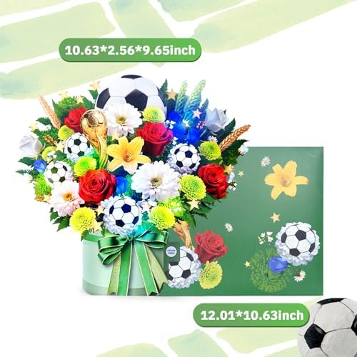 APOTODITO Soccer Birthday Card for Men with Music & Lights, 3D Pop Up Football Gift for Soccer Fans, Dad, Husband, Boyfriend and Boys