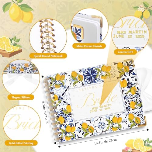 Letters to Bride Scrapbook,8.5 X 7 Inch,Lemon,Yellow, Blue