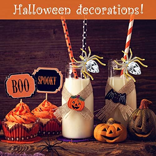 Patelai Spider Napkin Rings Halloween Metal Spooky Rhinestone Napkin Holder Buckle Serviette Halloween Table Decoration Party Supplies