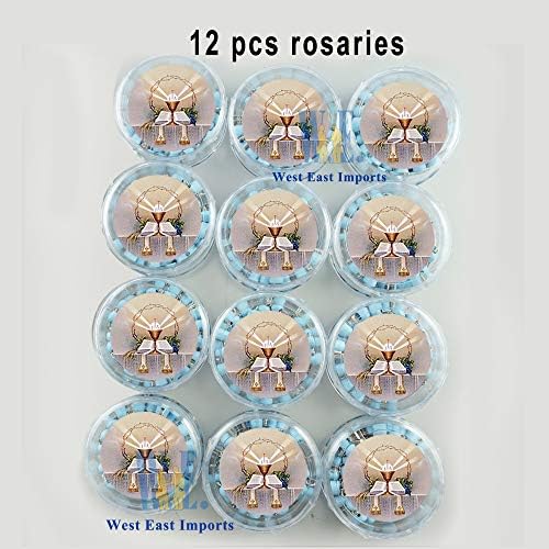 WE 12-Pack First Holy Communion Scented Rosary Favors with Box and Bag