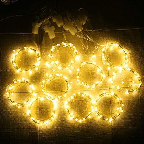 HOME LIGHTING Window Curtain String Lights, 300 LED 8 Lighting Modes Fairy Copper Light with Remote, USB Powered for Christmas Party Wedding Home Decorations (Warm White)