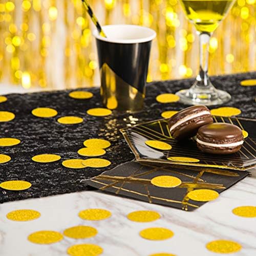MOWO Glitter Confetti Circles, Glitter Gold, 1.2'', 200pc