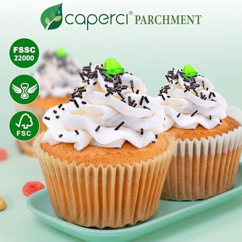 Caperci 200pcs Parchment Jumbo Cupcake Muffin Liners for Baking Large Cups