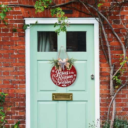Harooni Religious Christmas Door Sign for House 12x12 inch