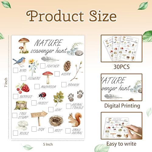 Nature Scavenger Hunt Cards for Road Trips and Camping Travel Activities