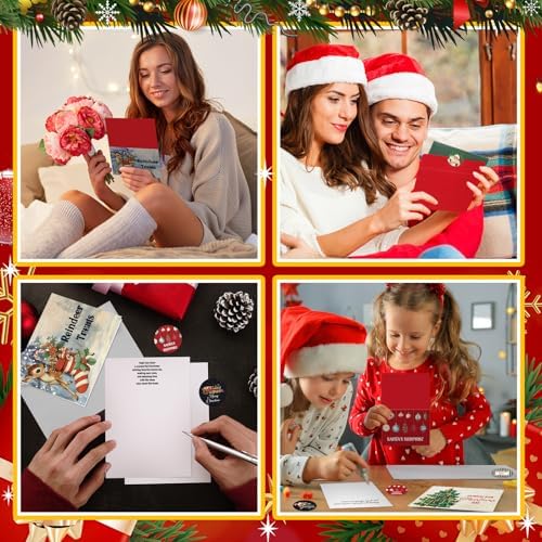 Yeaqee 100 Pcs Retro Christmas Greeting Cards