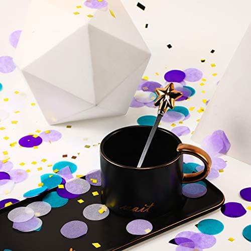 TecUnite Purple Teal Confetti Tissue Table Confetti, 2.5 cm