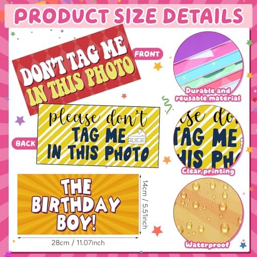 Beeveer 24 Designs Funny Birthday Photo Booth Props Double Sided Signs