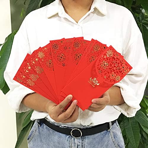 "Honbay 10PCS Chinese Red Envelopes Lucky HongBao Money Pockets, 17.7x8.5cm/6.97x3.35inch - Congratulations and Prosperity (Wedding)"