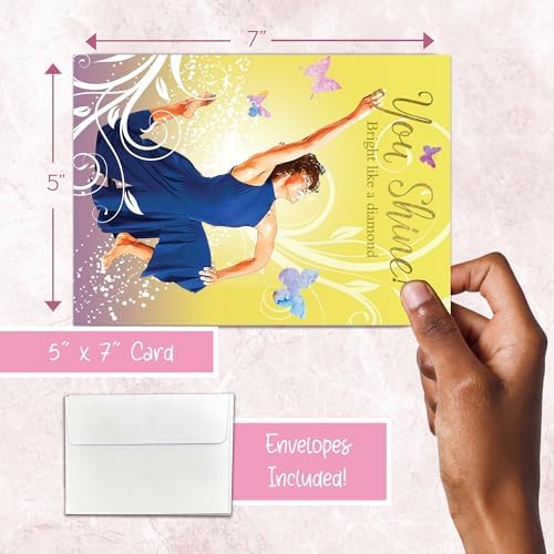 African American Birthday Cards Assortment Box – Set of 18 All Occasion Black Greeting Cards with Envelopes – Beautiful Black Women Designs – Premium Cardstock use for Mother's Day
