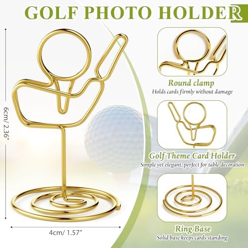 AceOrbit 24 Pcs Golf Club Place Cards Holder Gold Table Number Stands