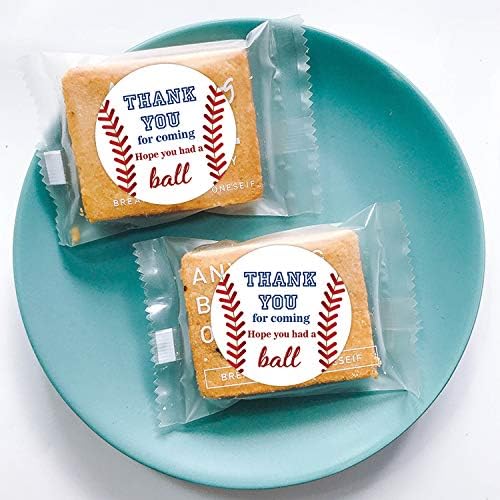50 Baseball Stickers, Baseball Birthday Party Favor Thank You Label Stickers, Baseball Theme Party Supplies, 2 Inch