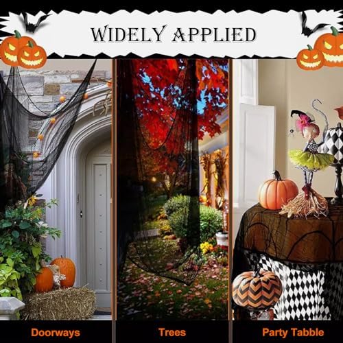 Yobbai 6 Pack Black Creepy Cloth - Halloween Decorations - 30x72 Inch Cotton Fabric - Spooky & Creepy for Indoor/Outdoor Haunted House & Party