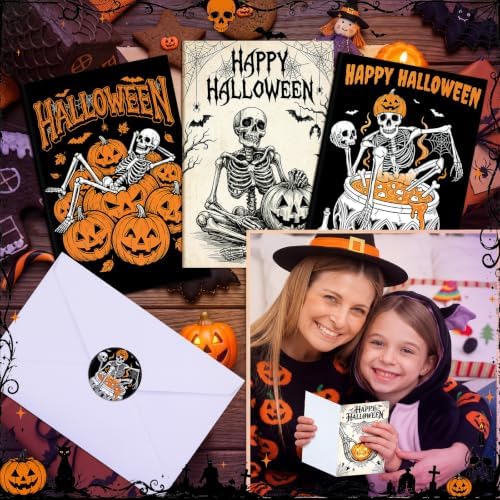 Motiskyy 24 Set Halloween Cards with Envelopes, Halloween Postcards Bulk