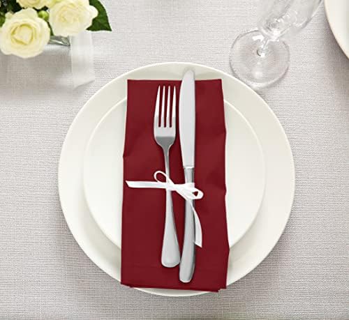 Utopia Kitchen Cotton Blend Red Cloth Napkins [12 Pack, 18x18 Inch]