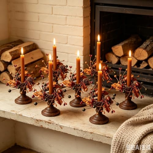 12 Pcs Fall Thanksgiving Napkin Rings Artificial Maple Leaf Acorn Berry Wreath Napkin Ring Holder Buckles for Autumn Harvest Party Thanksgiving Day Wedding Family Dinner Holiday Table Supplies