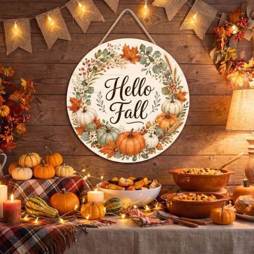 Fall Decorations for Home - Hello Fall Wreaths for Front Door
