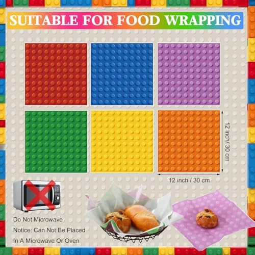 Ireer 300 Pcs Building Block Deli Paper, 12 x 12 Inch Party Food Wrappers