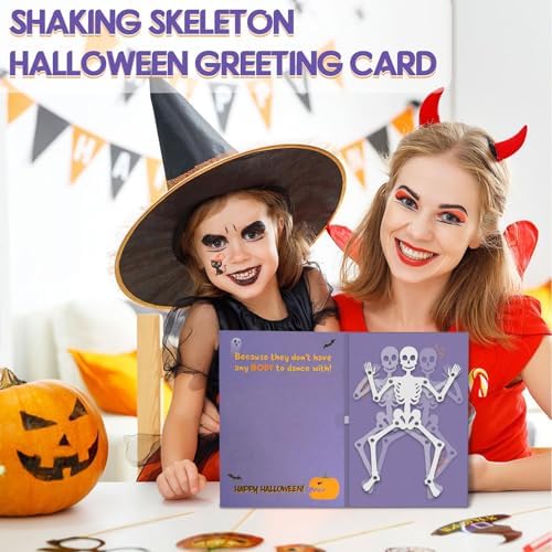 Funny Dancing Skeleton Halloween Card with Joke – Hilarious Musical Greeting for Friends, Husband, Her, Him, Men, WomenGrandpa, Grandma, Mom, Dad, Aunt, Uncle