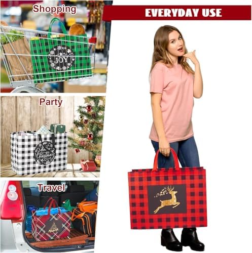 Heetobcos 16 Pack 17" Extra Large Christmas Gift Bags with Handle