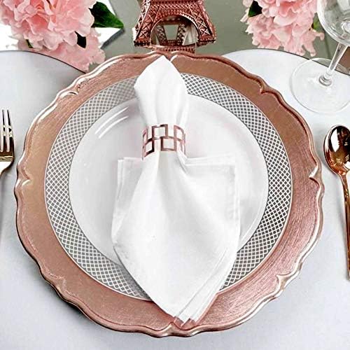 White Cotton Cloth Napkins Set of 6 for Everyday Use, Reusable 100% Cotton Napkins, Perfect Dinner Napkins/Cocktail Napkins for Christmas/Thanksgiving Dinners, Weddings&More (White)
