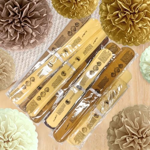 Recosis Tan Khaki Party Decorations, 18 Pcs Paper Pom Poms Decorations