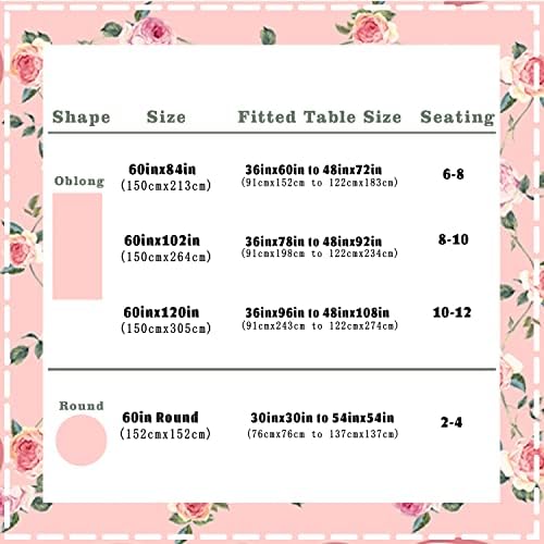 Pink Floral Tablecloth Decoration Tablecloths, Pink Rose Rosette Butterfly Table Covers, Waterproof Table Cover for Dinner Kitchen Party Holiday Decor 60"x 84" Oblong/Rectangle