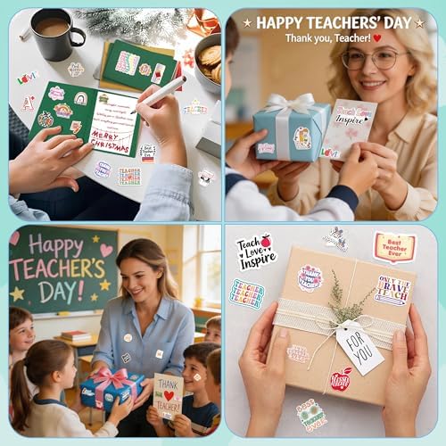 Teacher Appreciation Gifts – 100 PCS Funny Teacher Stickers | Teacher Appreciation Decorations - Teacher Must Haves Supplies Stuff Essentials Games Toys Gifts for School Classroom Students