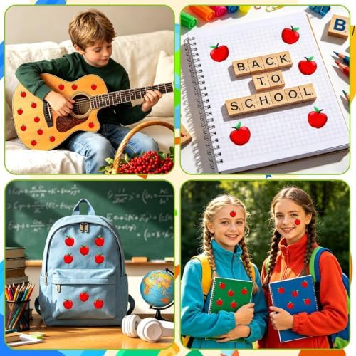 JULBEAR 300Pcs Back to School Apples Foam Stickers for Kids Reward Chart